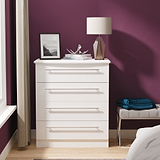 Bramwell 4 Drawer Chest White from Roseland Furniture