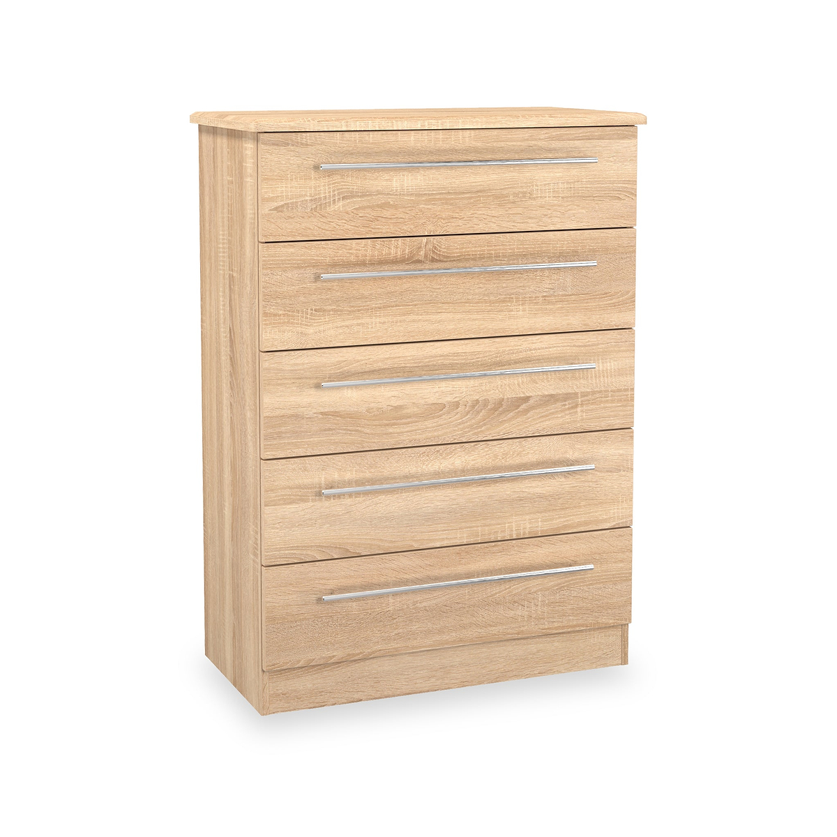 Bramwell 5 Drawer Chest Oak from Roseland Furniture