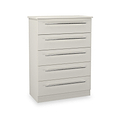 Bramwell 5 Drawer Chest Grey from Roseland Furniture