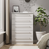 Bramwell 5 Drawer Chest Grey from Roseland Furniture