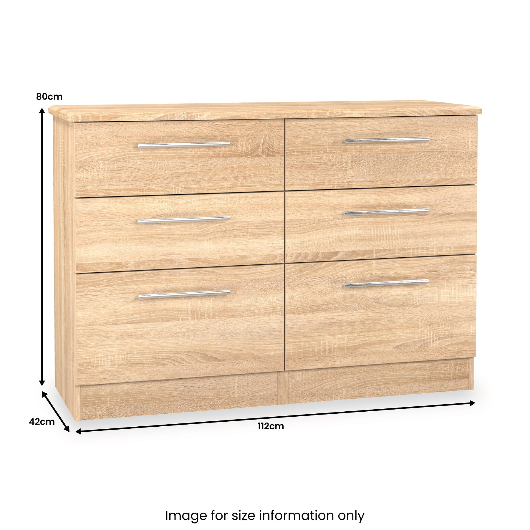 Bramwell 6 Drawer Chest Oak from Roseland Furniture