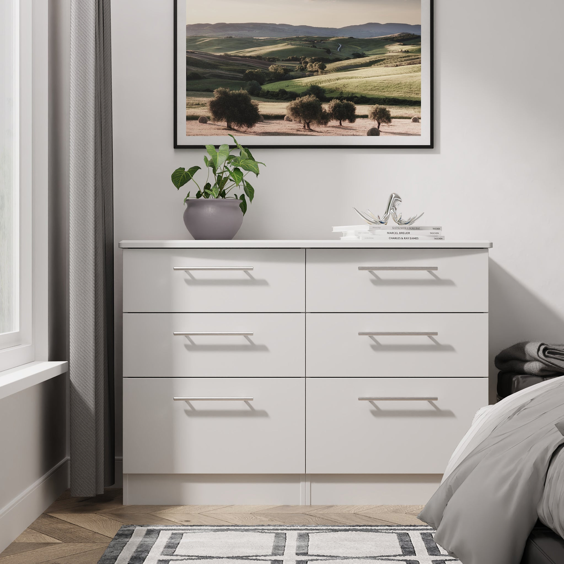 Bramwell 6 Drawer Chest Grey  from Roseland Furniture