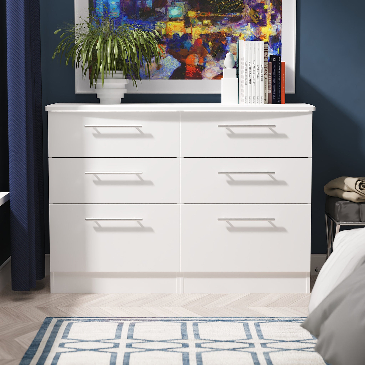 Bramwell 6 Drawer Chest White from Roseland Furniture