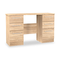 Bramwell 6 Drawer Desk Oak from Roseland Furniture