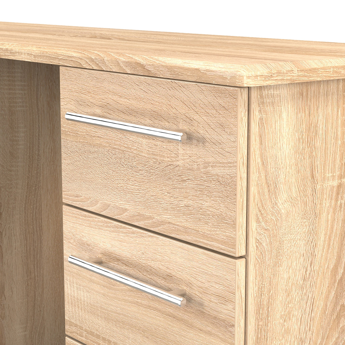 Bramwell 6 Drawer Desk Oak from Roseland Furniture