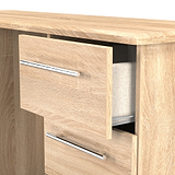 Bramwell 6 Drawer Desk Oak from Roseland Furniture