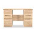 Bramwell 6 Drawer Desk Oak from Roseland Furniture