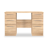 Bramwell 6 Drawer Desk Oak from Roseland Furniture