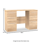Bramwell 6 Drawer Desk Oak from Roseland Furniture