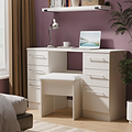 Bramwell 6 Drawer Desk Grey  from Roseland Furniture