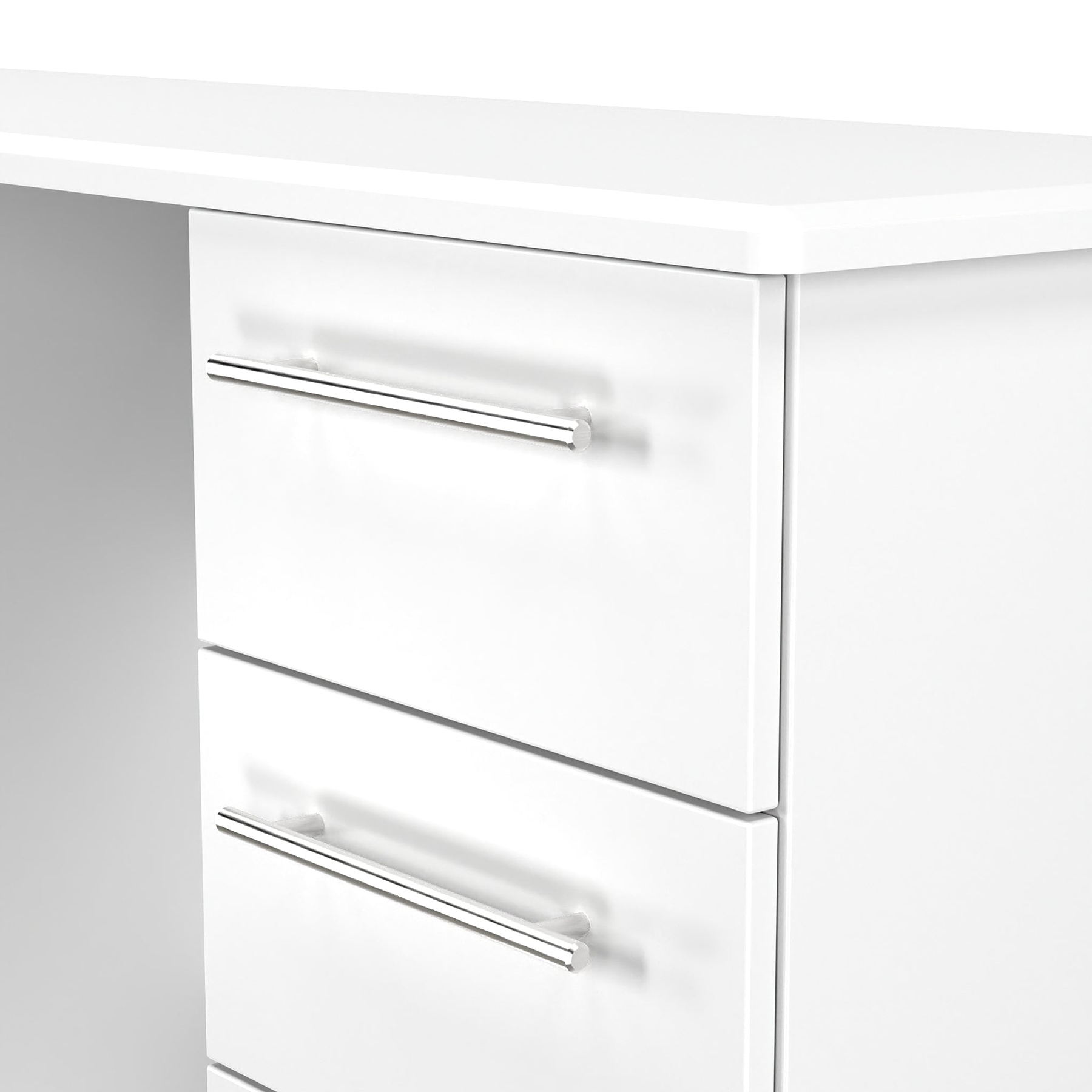 Bramwell 6 Drawer Desk White from Roseland Furniture