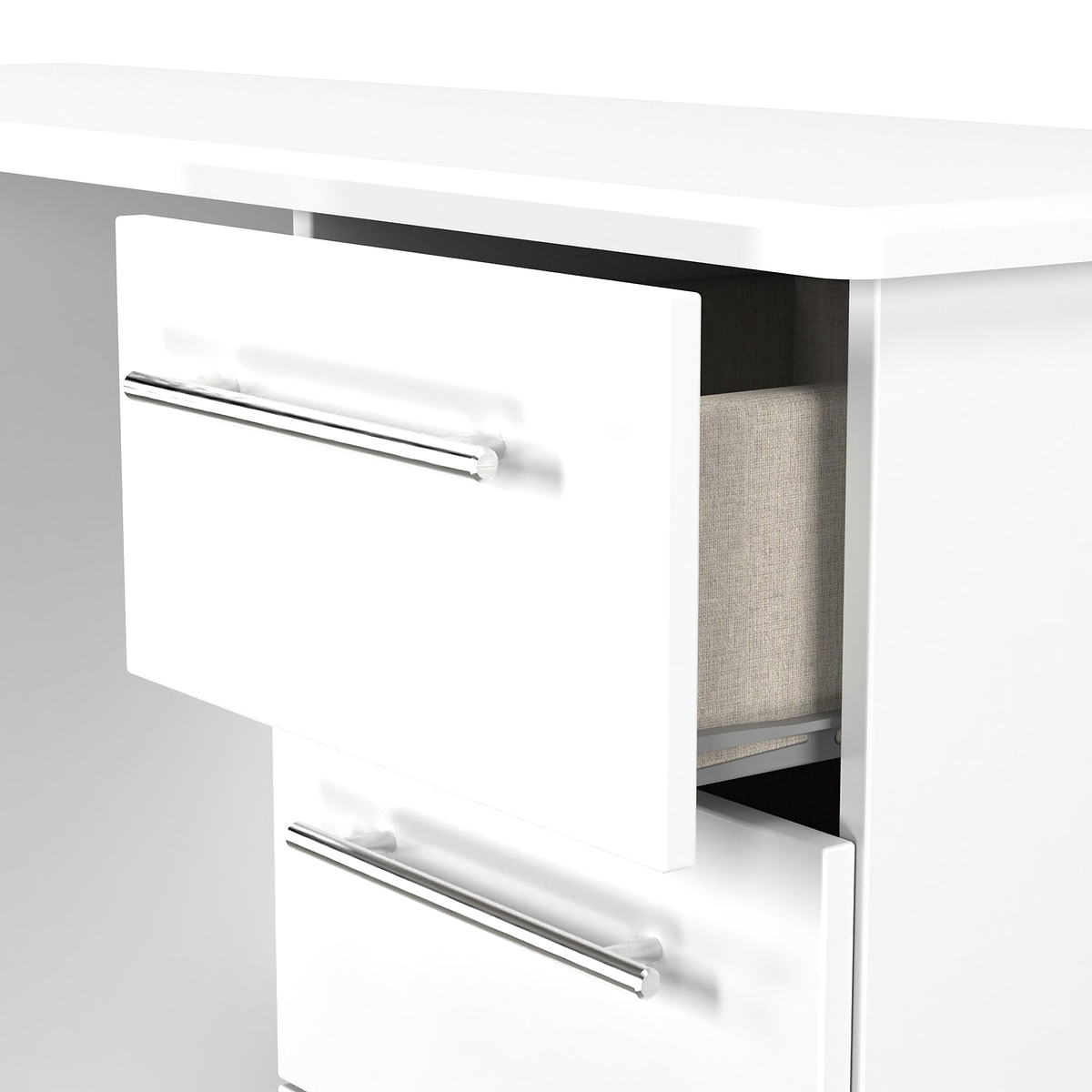 Bramwell 6 Drawer Desk White from Roseland Furniture