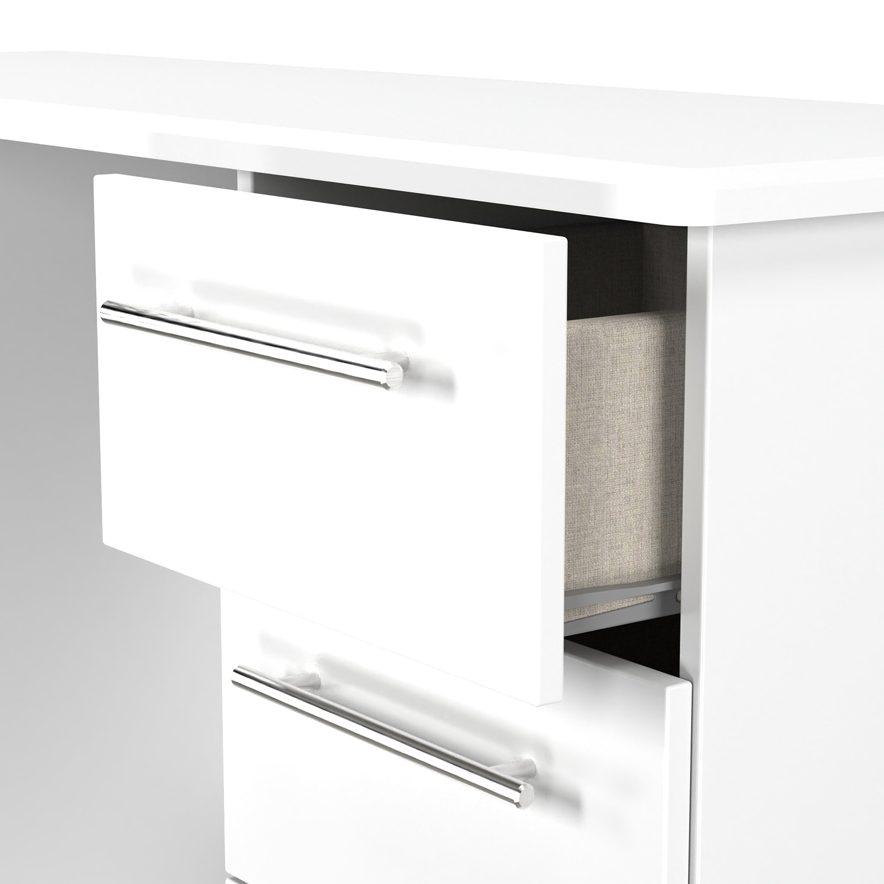 Bramwell 6 Drawer Desk White from Roseland Furniture