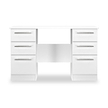 Bramwell 6 Drawer Desk White from Roseland Furniture