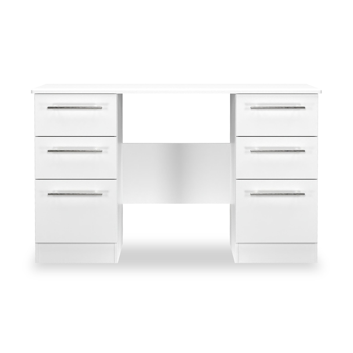 Bramwell 6 Drawer Desk White from Roseland Furniture
