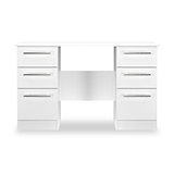 Bramwell 6 Drawer Desk White from Roseland Furniture