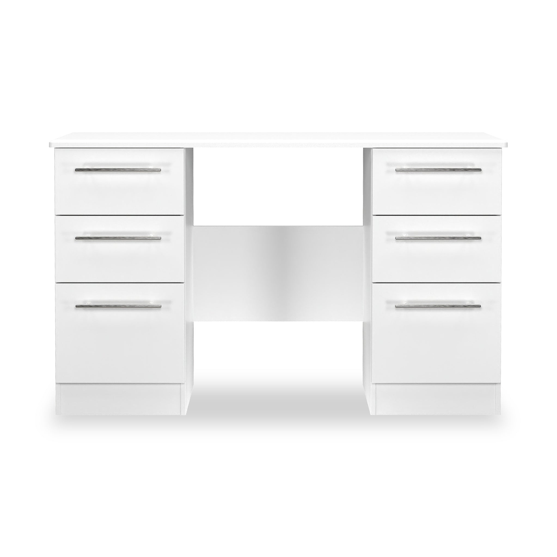 Bramwell 6 Drawer Desk White from Roseland Furniture