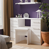 Bramwell 6 Drawer Desk White from Roseland Furniture
