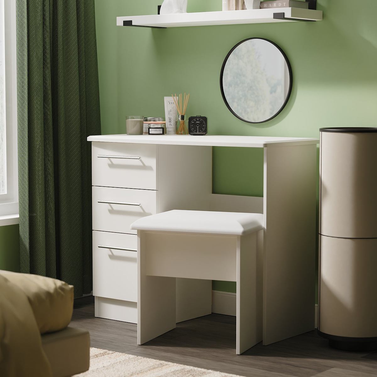 Bramwell 3 Drawer Dressing Table Grey from Roseland Furniture