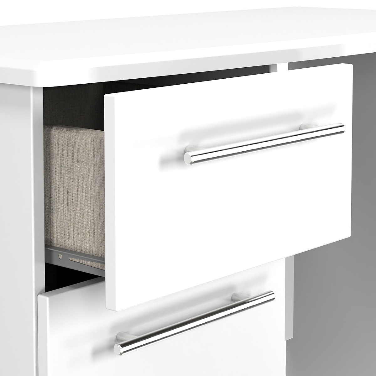 Bramwell 3 Drawer Dressing Table White from Roseland Furniture