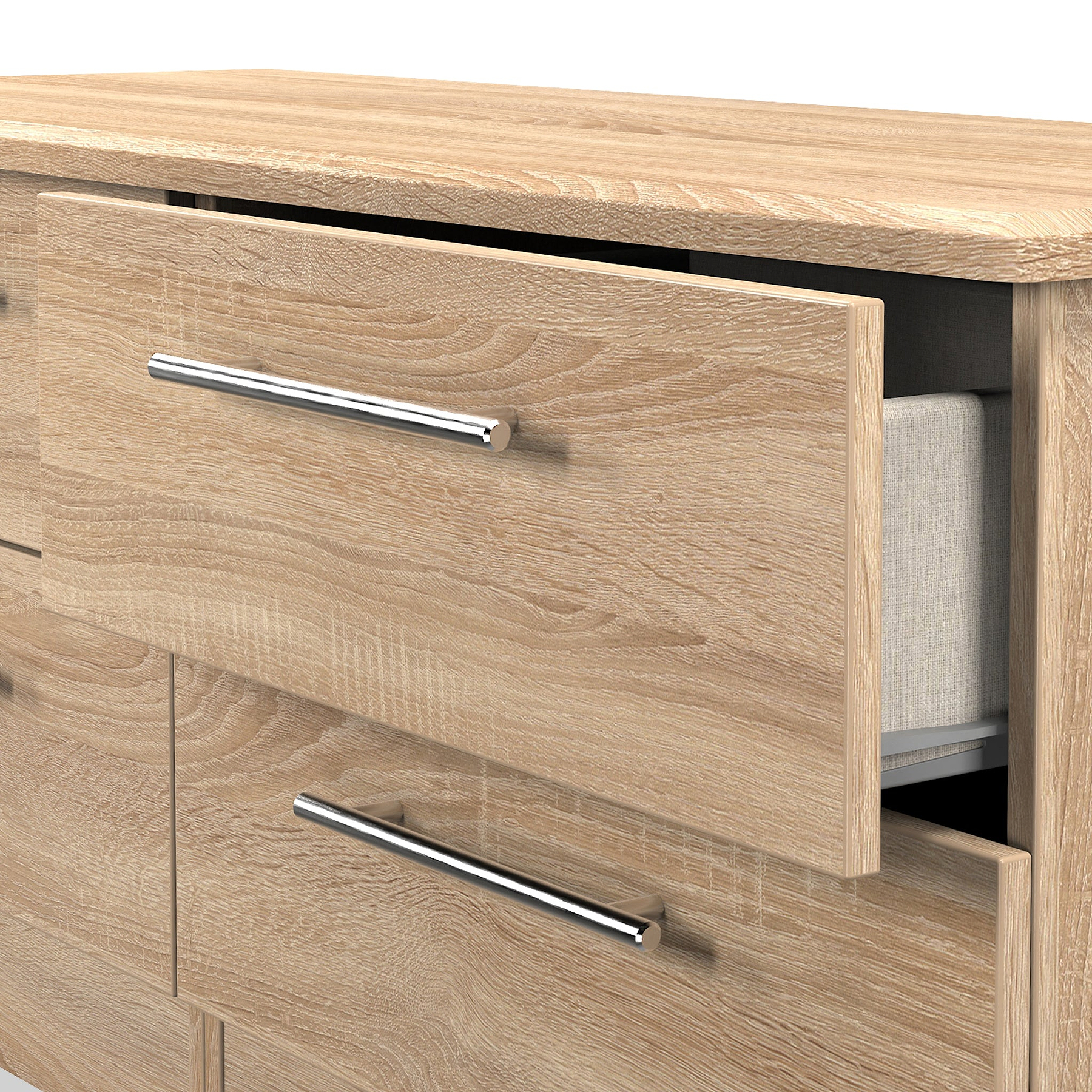 Bramwell 4 Drawer Low Storage Oak from Roseland Furniture