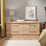 Bramwell 4 Drawer Low Storage Oak from Roseland Furniture