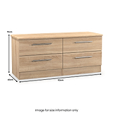 Bramwell 4 Drawer Low Storage Oak from Roseland Furniture