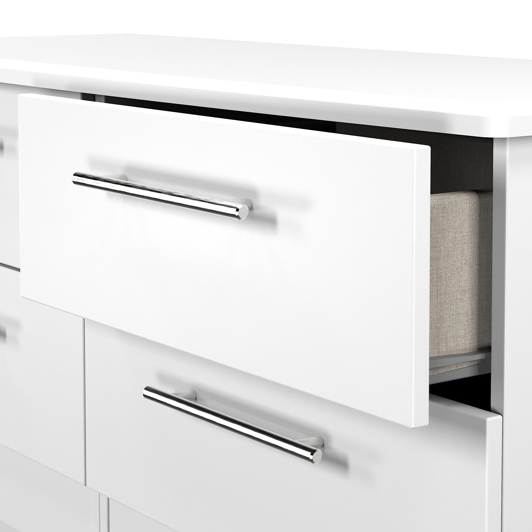 Bramwell 4 Drawer Low Storage White from Roseland Furniture