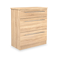Bramwell 3 Drawer Deep Chest Oak from Roseland Furniture