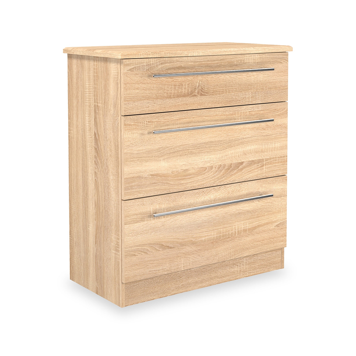 Bramwell 3 Drawer Deep Chest Oak from Roseland Furniture