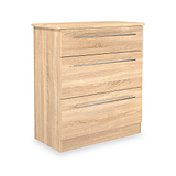 Bramwell 3 Drawer Deep Chest Oak from Roseland Furniture