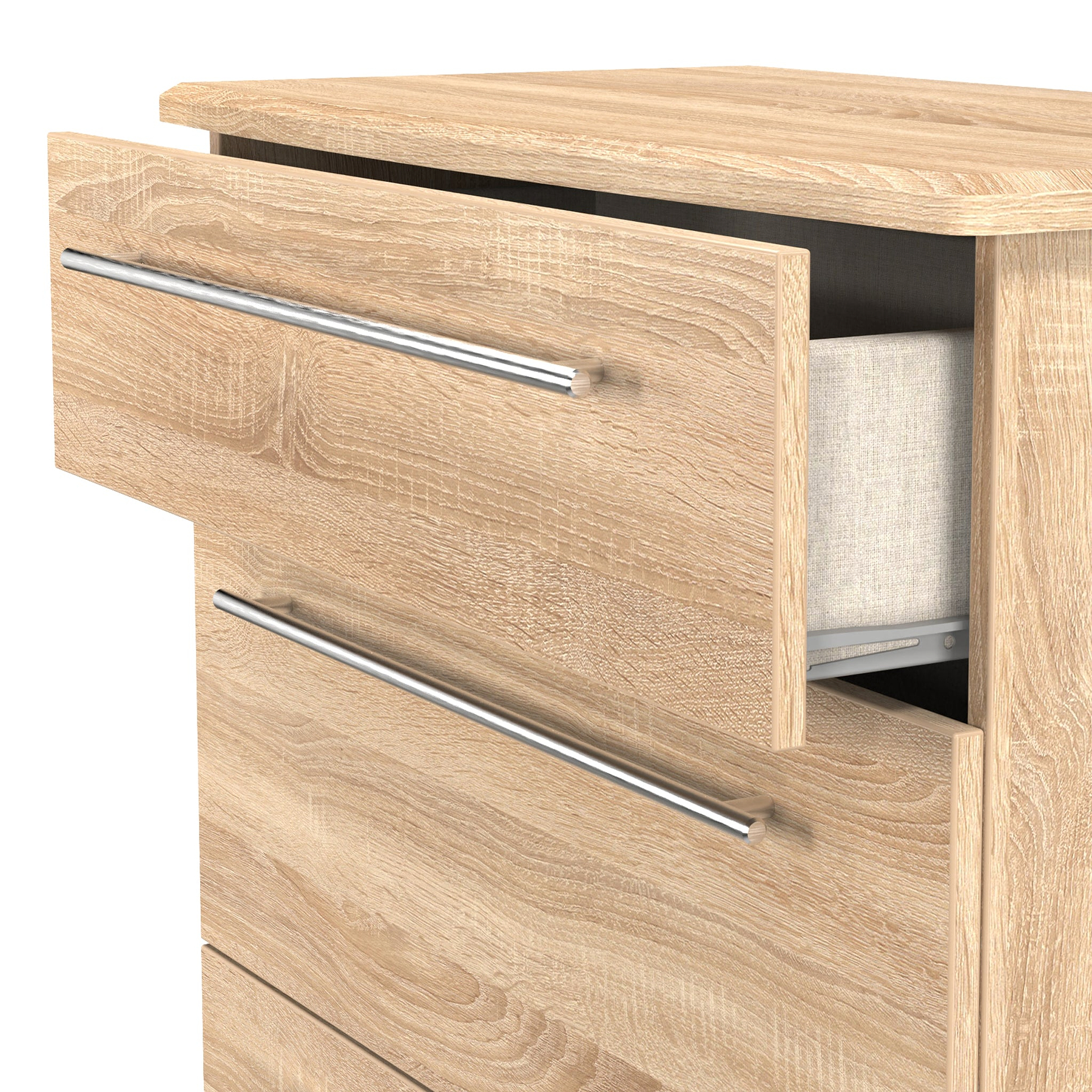 Bramwell 3 Drawer Deep Chest Oak from Roseland Furniture