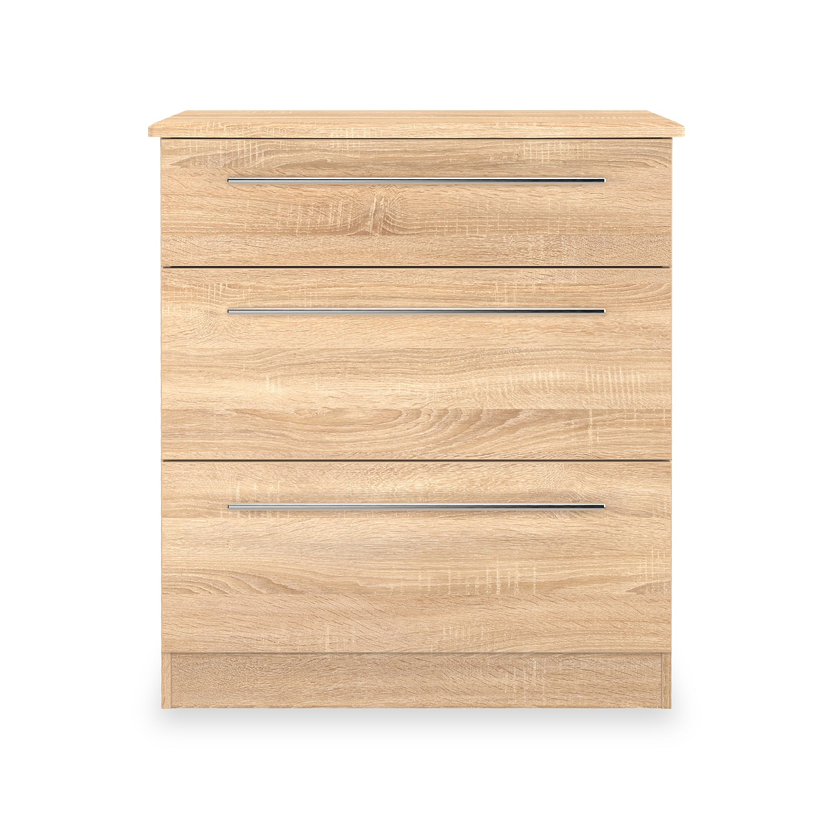 Bramwell 3 Drawer Deep Chest Oak from Roseland Furniture
