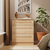 Bramwell 3 Drawer Deep Chest Oak from Roseland Furniture