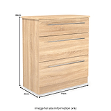 Bramwell 3 Drawer Deep Chest Oak from Roseland Furniture
