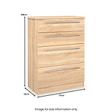 Bramwell 4 Drawer Deep Chest Oak from Roseland Furniture