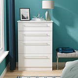 Bramwell 4 Drawer Deep Chest White from Roseland Furniture
