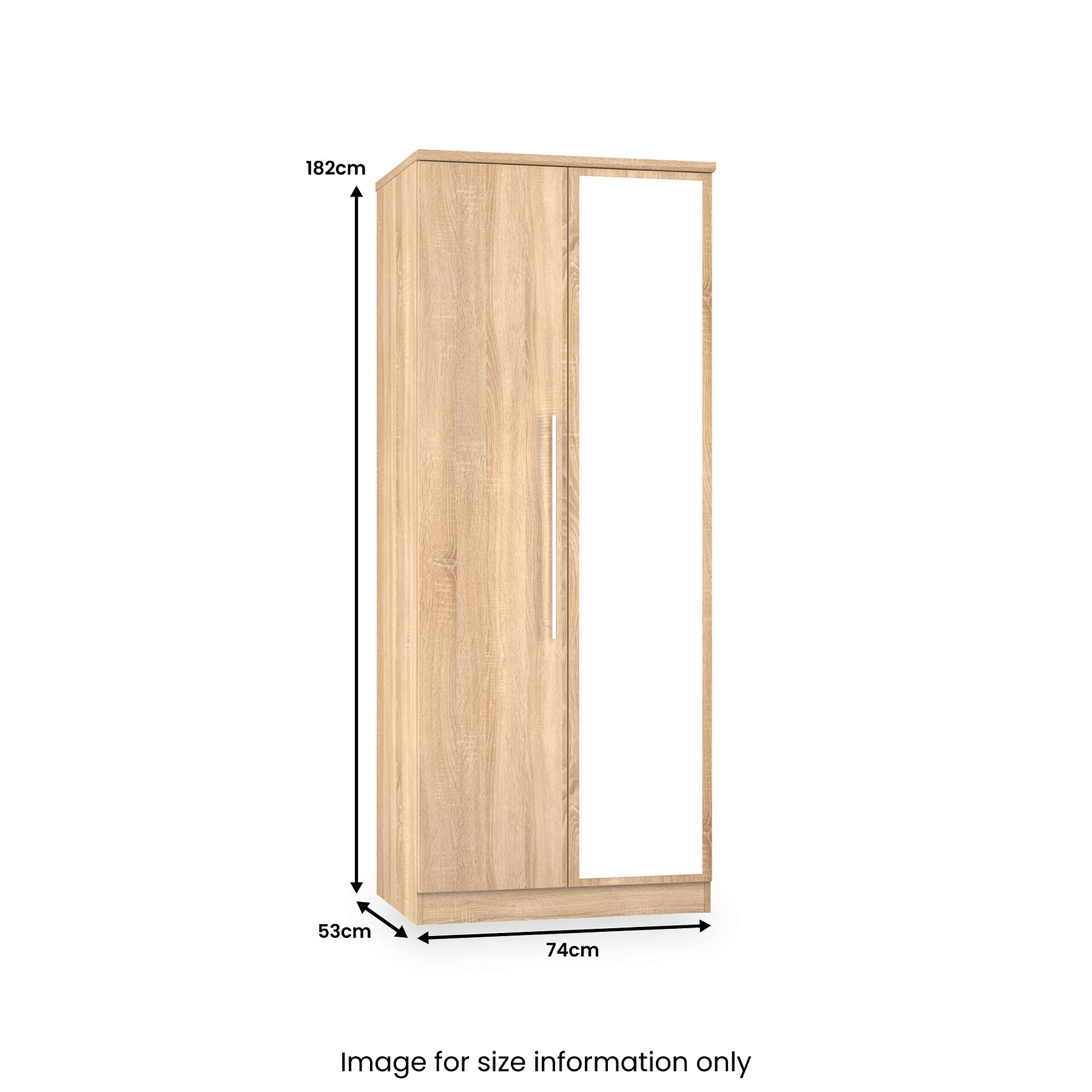 Bramwell Double Mirrored Wardrobe Oak from Roseland Furniture