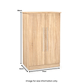 Bramwell 2 Door Small Wardrobe Oak from Roseland Furniture