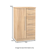 Bramwell Childrens Wardrobe Oak from Roseland Furniture