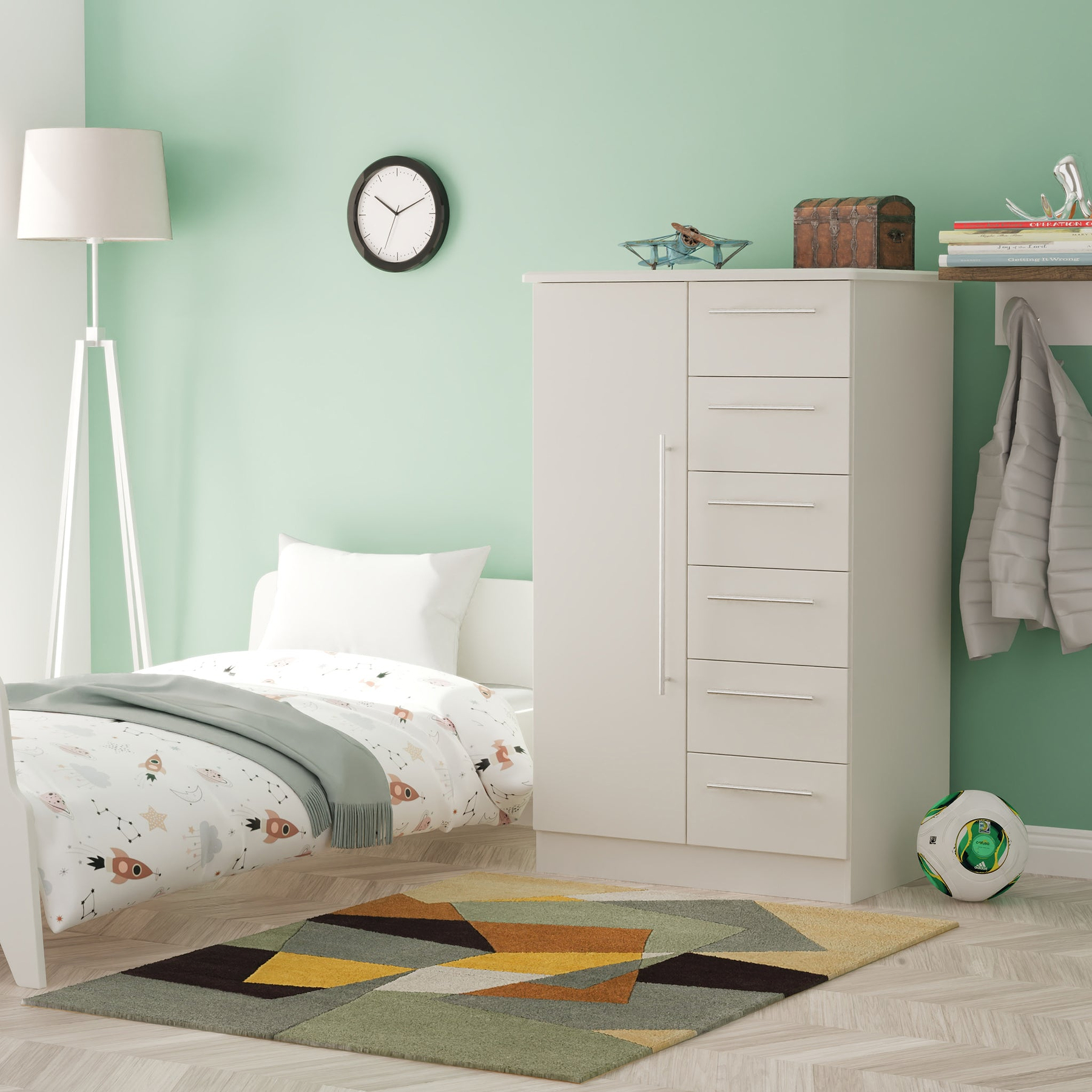 Bramwell Childrens Wardrobe Grey from Roseland Furniture