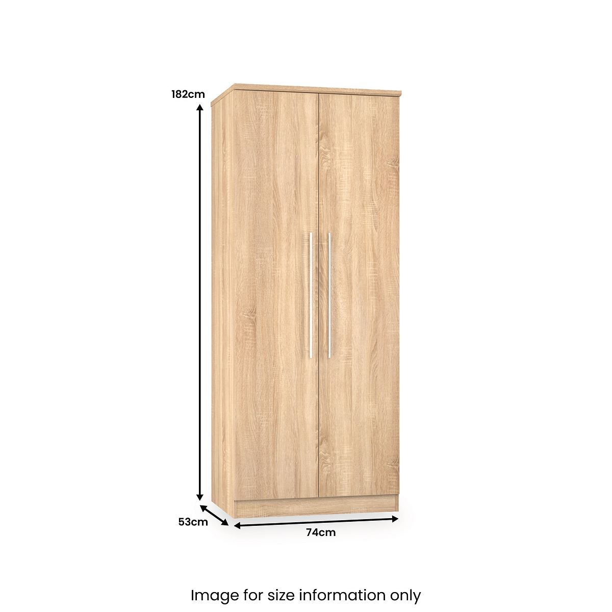 Bramwell Double Wardrobe Oak from Roseland Furniture