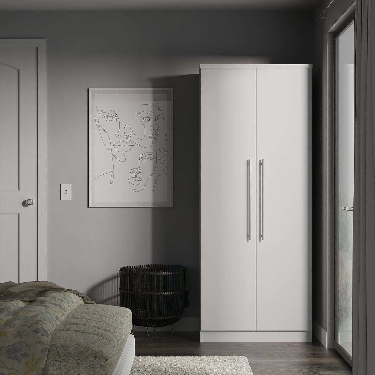 Bramwell Double Wardrobe Grey from Roseland Furniture