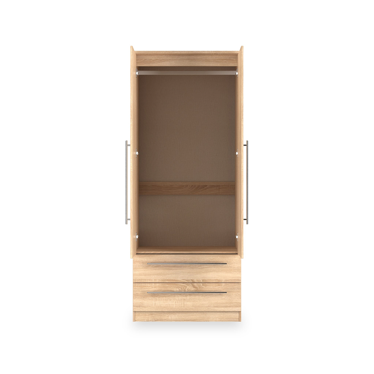 Bramwell Double Wardrobe w Drawers Oak from Roseland Furniture