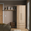 Bramwell Double Wardrobe w Drawers Oak from Roseland Furniture