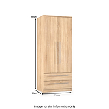 Bramwell Double Wardrobe w Drawers Oak from Roseland Furniture
