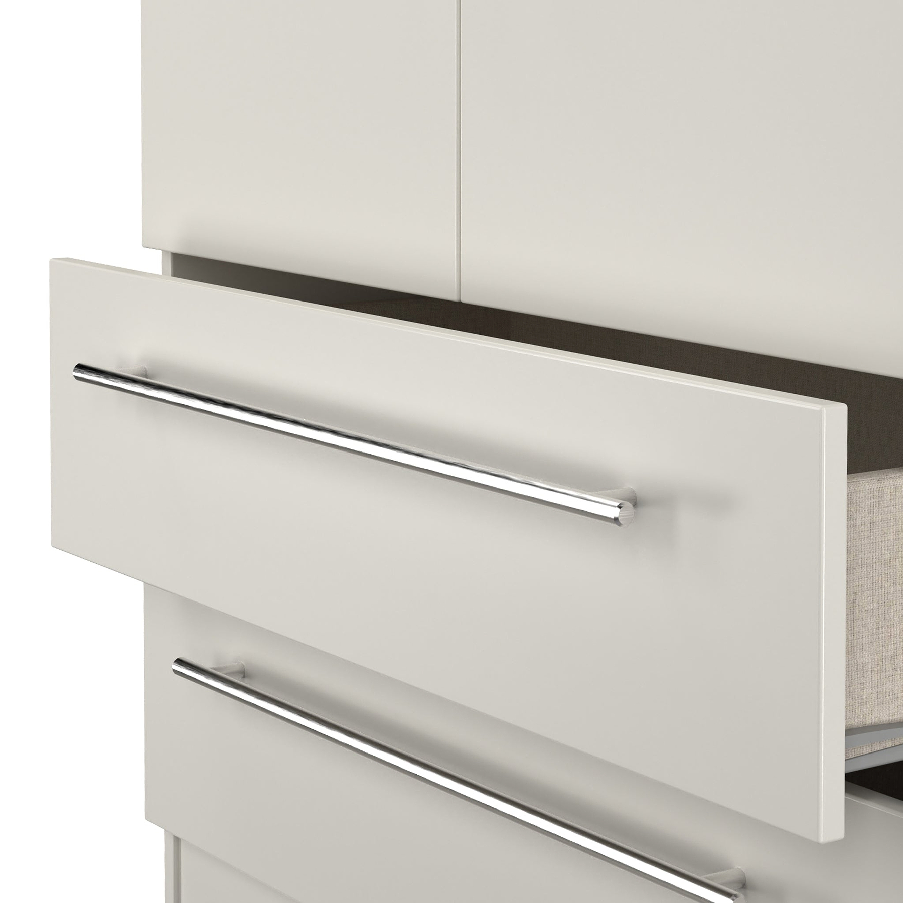 Bramwell Double Wardrobe w Drawers Grey from Roseland Furniture