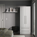 Bramwell Double Wardrobe w Drawers Grey from Roseland Furniture