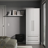 Bramwell Double Wardrobe w Drawers Grey from Roseland Furniture