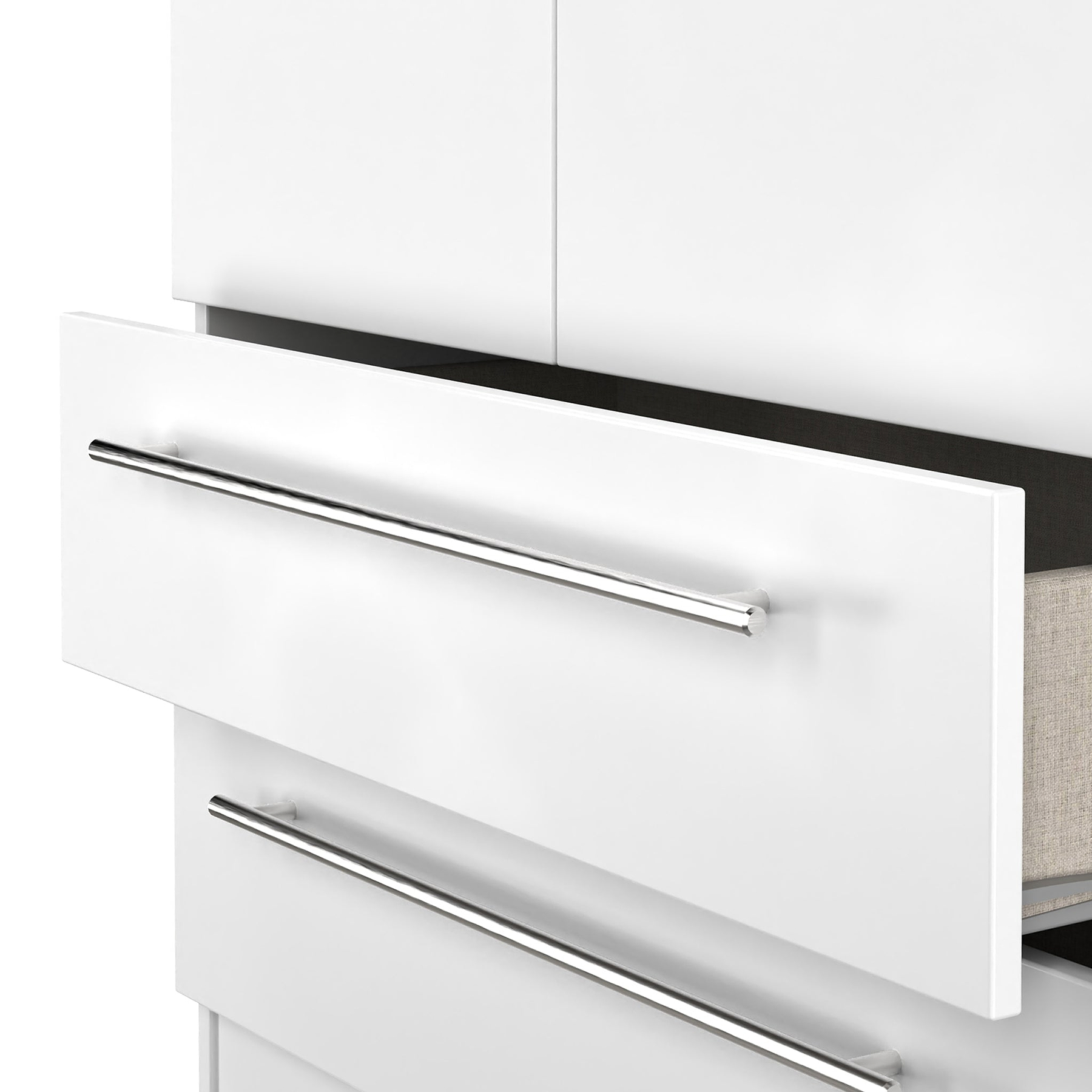 Bramwell Double Wardrobe w Drawers White from Roseland Furniture